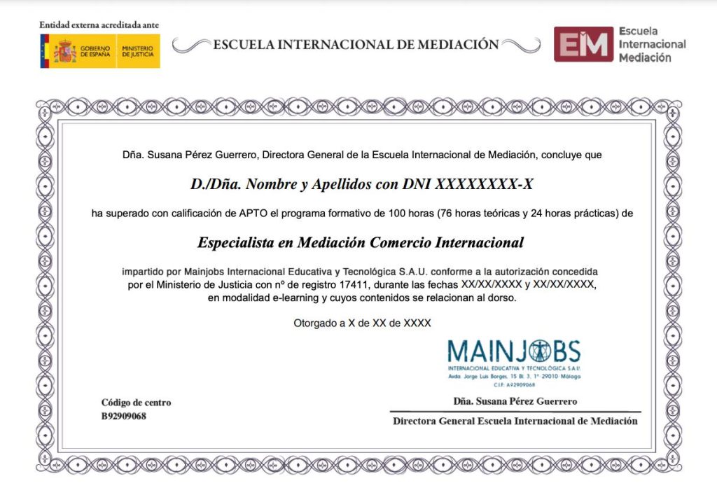Titulacion Mediacion Comercio Internacional Eim