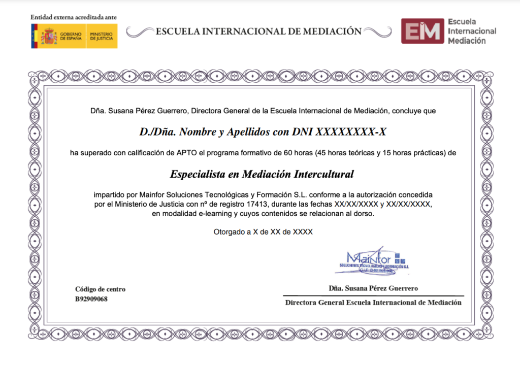 Especialidad en mediación intercultural 7 titulacion mediacion intercultural 1