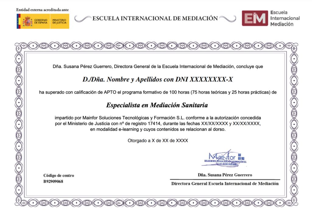 Especialidad en mediación sanitaria 7 titulacion mediacion sanitaria 1