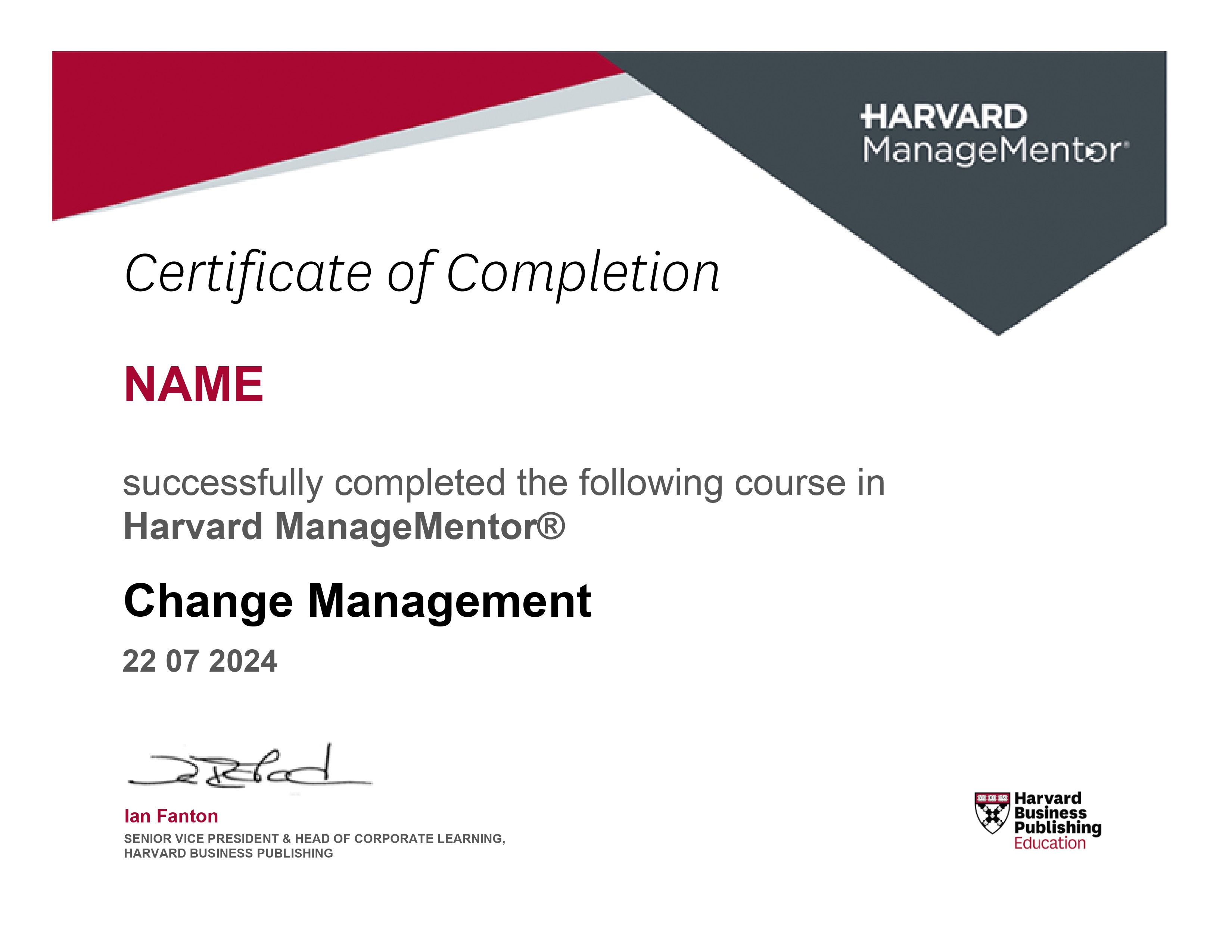 change management diploma example 1 page 0001